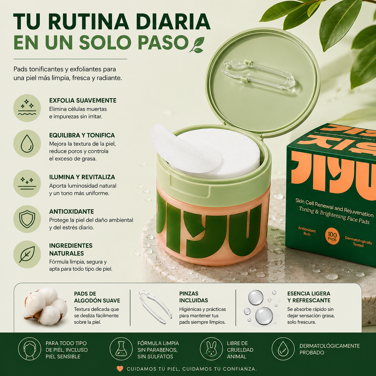 Pads Tonificantes Renovadores JIYU