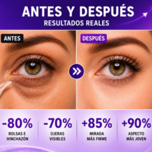 Reduce bolsas y ojeras en minutos y luce una mirada más descansada