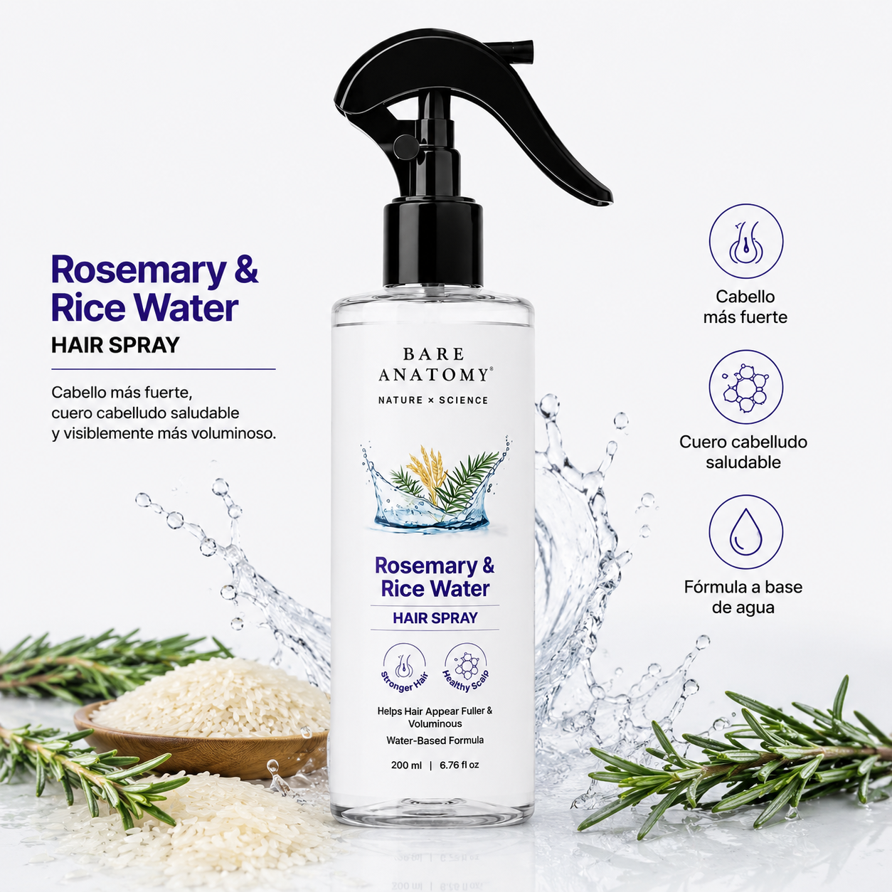 Bare Anatomy Rosemary & Rice Water Hair Spray