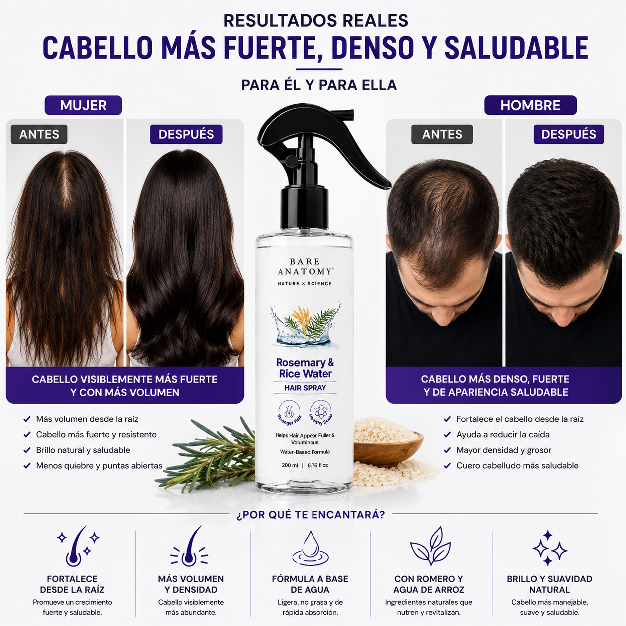 Bare Anatomy Rosemary & Rice Water Hair Spray