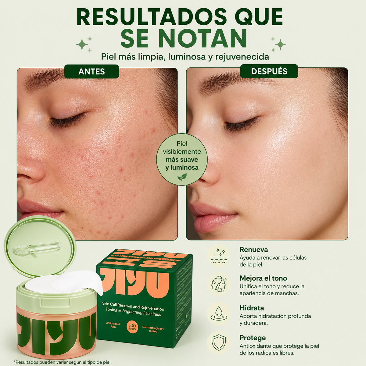 Pads Tonificantes Renovadores JIYU
