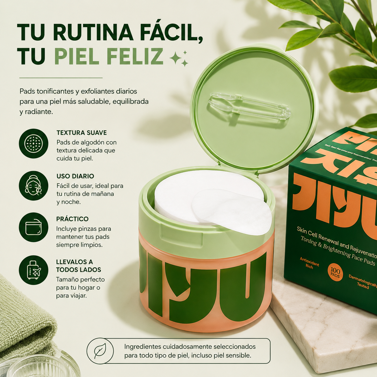 Pads Tonificantes Renovadores JIYU