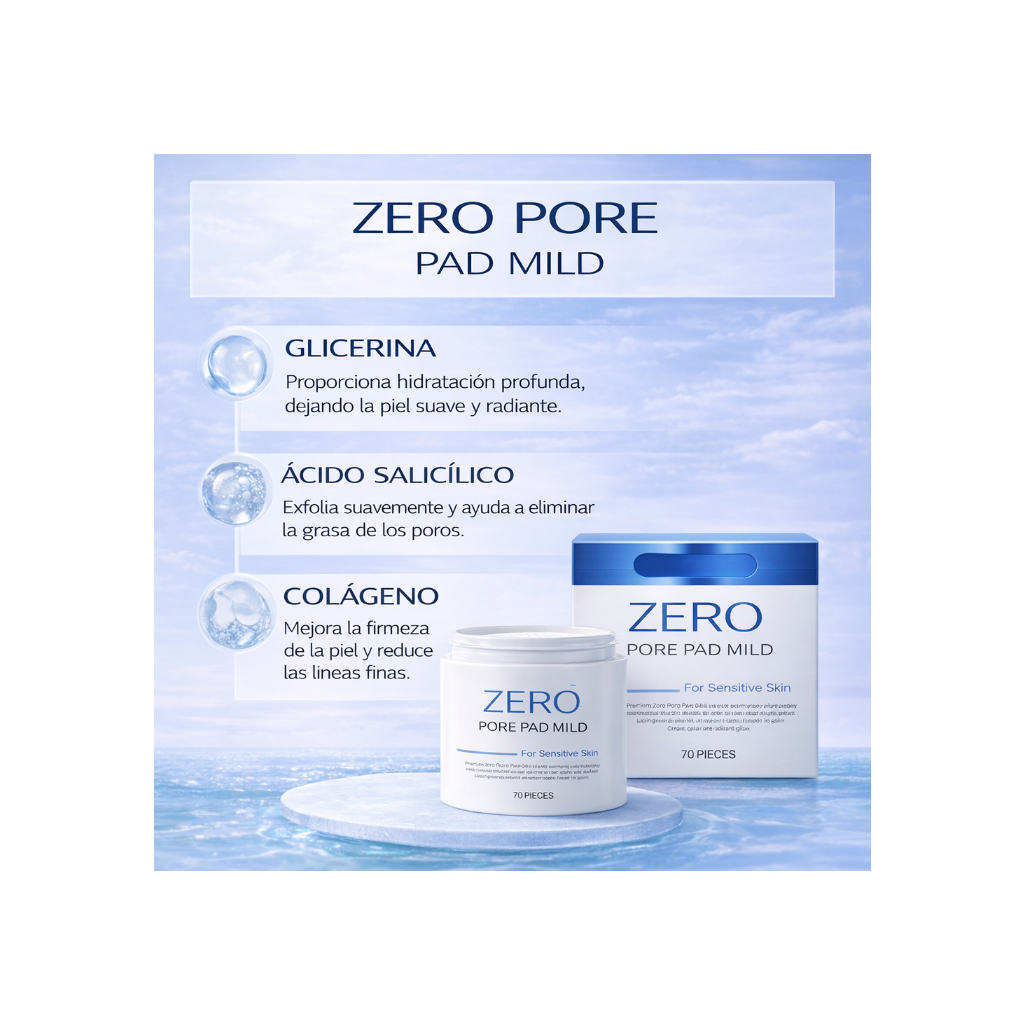 Almohadilla cero poros – Discos exfoliantes para poros limpios y piel suave