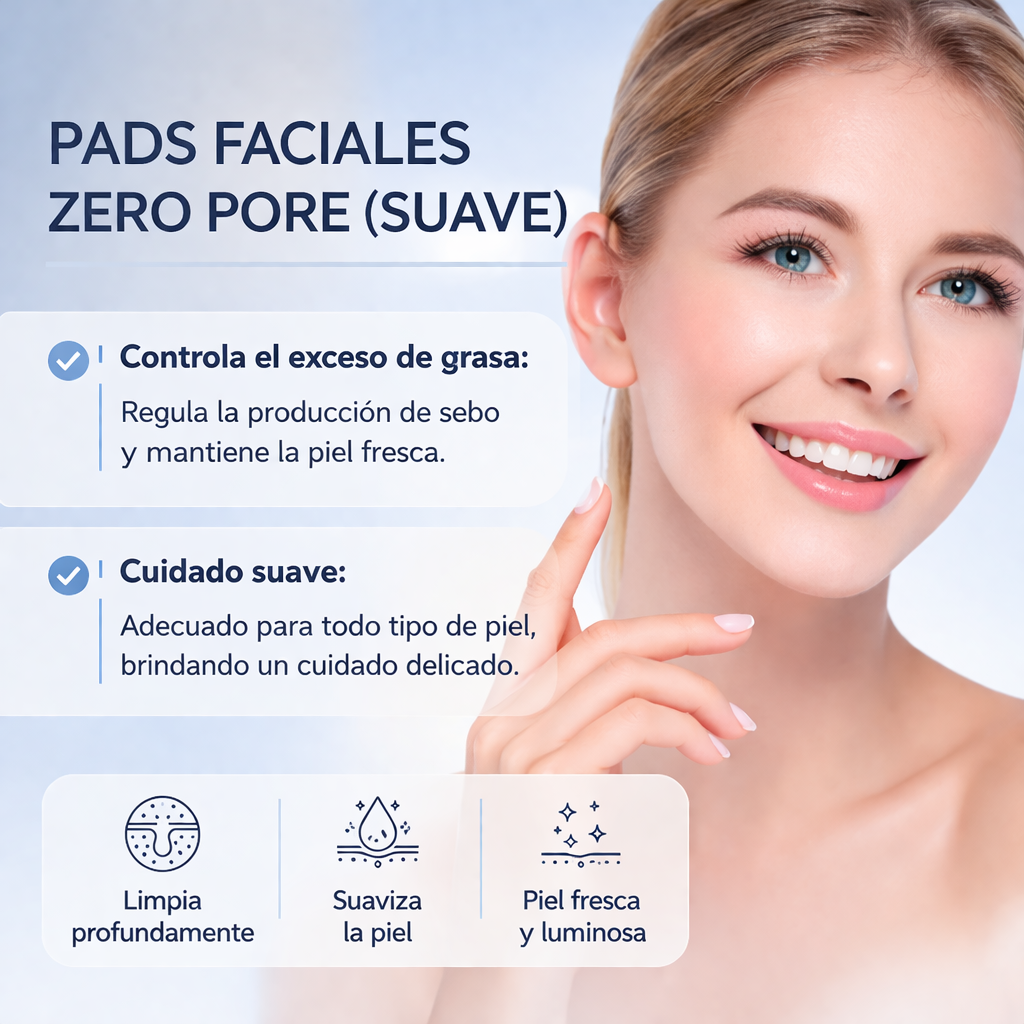 Almohadilla cero poros – Discos exfoliantes para poros limpios y piel suave