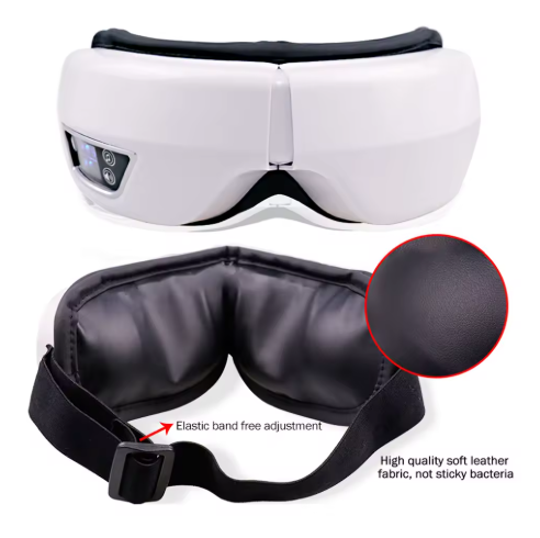 Masajeador de ojos con vibración inteligente 6D, compresa de aire, instrumento para el cuidado de los ojos, masaje ocular con música Bluetooth, máscara para dormir, relajación ocular y fatiga.